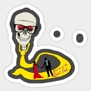 Skull and Tie Path to the Quiet End Sticker